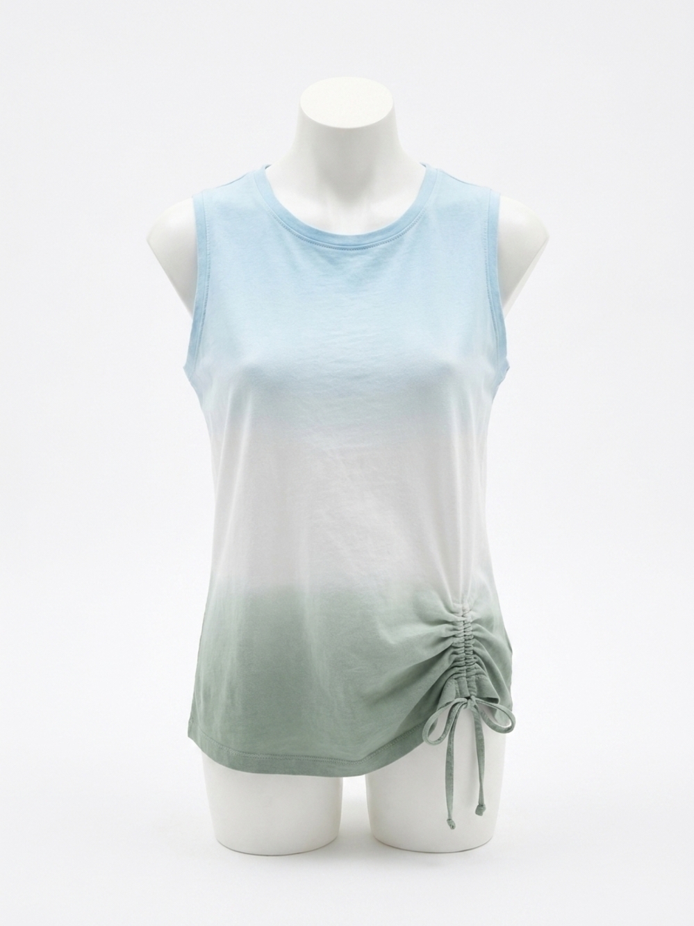 NEW CHARLIE B sleeveless round neck cotton top in cerulean